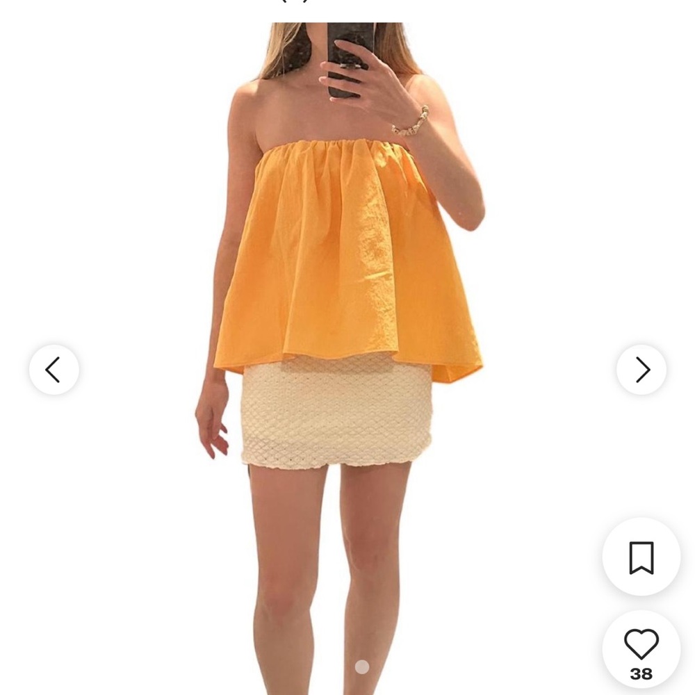 Sweetest fun Zara bright orange tube top swing style size XS